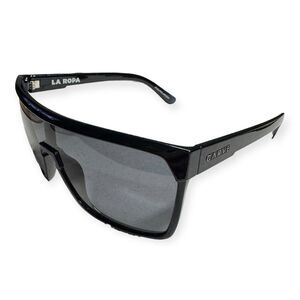 Carve La Ropa Polarized Sunglasses Black Gloss Oversized Shield Frames